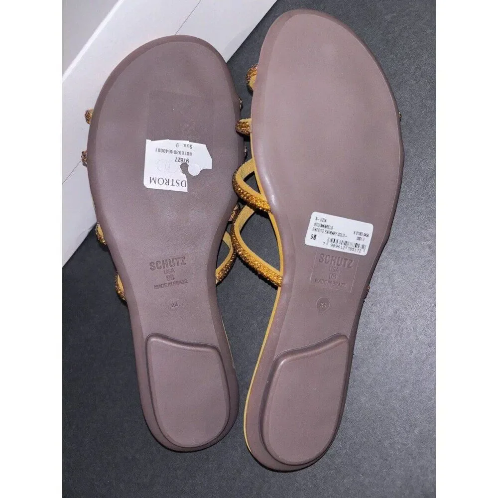 Schutz Marigold Uzia Crystal Sandals Size 9-RUNS SMALL